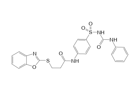 3-(Benzoxazol-2-ylthio)-N-(4-(N-(phenylcarbamoyl)sulfamoyl)phenyl)propanamide