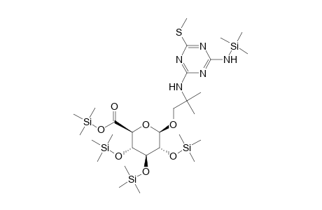 .beta.-D-Glucopyranosiduronic acid, 2-methyl-2-[[4-(methylthio)-6-[(trimethylsilyl)amino]-1,3,5-triazin-2 -yl]amino]propyl 2,3,4-tris-O-(trimethylsilyl)-, trimethylsilyl ester