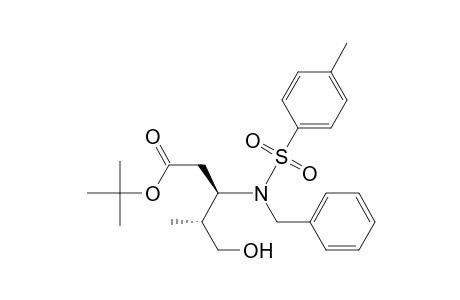 Pentanoic acid, 5-hydroxy-4-methyl-3-[[(4-methylphenyl)sulfonyl](phenylmethyl)amino]-, 1,1-dimethylethyl ester, (R*,R*)-(.+-.)-