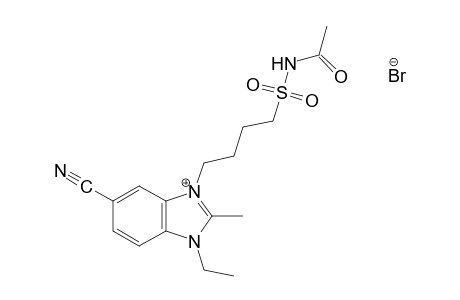 3-[4-(acetylsulfamoyl)butyl]-5-cyano-1-ethyl-2-methylbenzimidazolium bromide