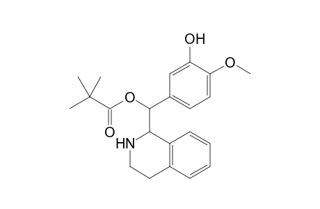 l-2,2-Dimethylpropanoic acid [3-hydroxy-4-methoxy-.alpha.-(1,2,3,4-tetrahydro-1-isoquinolinyl)benzyl]ester