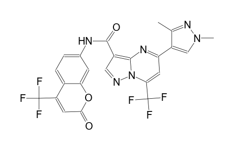 5-(1,3-dimethyl-1H-pyrazol-4-yl)-N-[2-oxo-4-(trifluoromethyl)-2H-chromen-7-yl]-7-(trifluoromethyl)pyrazolo[1,5-a]pyrimidine-3-carboxamide