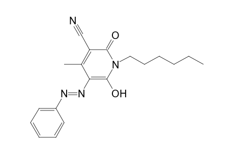 3-Cyano-1-hexyl-6-hydroxy-4-methyl-5-phenylazo-1-propyl-2-pyridone