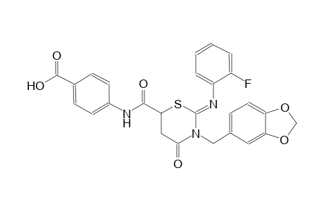 4-[({(2Z)-3-(1,3-benzodioxol-5-ylmethyl)-2-[(2-fluorophenyl)imino]-4-oxotetrahydro-2H-1,3-thiazin-6-yl}carbonyl)amino]benzoic acid