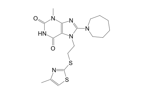 8-hexahydro-1H-azepin-1-yl-3-methyl-7-{2-[(4-methyl-1,3-thiazol-2-yl)sulfanyl]ethyl}-3,7-dihydro-1H-purine-2,6-dione