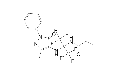 propanamide, N-[1-[(2,3-dihydro-1,5-dimethyl-3-oxo-2-phenyl-1H-pyrazol-4-yl)amino]-2,2,2-trifluoro-1-(trifluoromethyl)ethyl]-