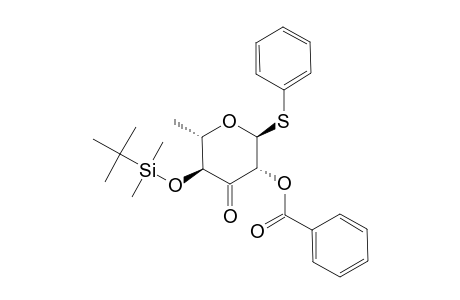 PHENYL-2-O-BENZOYL-4-O-TERT.-BUTYLDIMETHYLSILYL-6-DEOXY-1-THIO-ALPHA-L-ARABINO-HEXOPYRANOSID-3-ULOSE