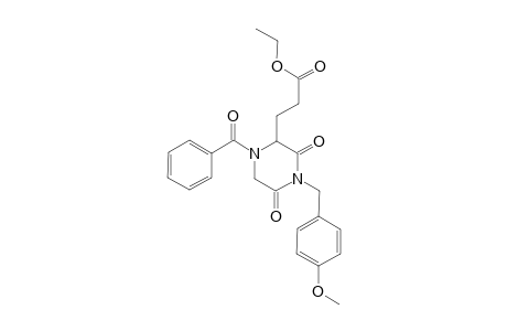 Ethyl 3-(1-benzoyl-4-(4-methoxybenzyl)-3,5-dioxopiperazin-2-yl)propanoate