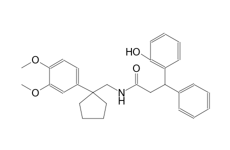 N-{[1-(3,4-dimethoxyphenyl)cyclopentyl]methyl}-3-(2-hydroxyphenyl)-3-phenylpropanamide