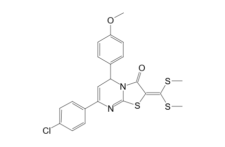 2-(bis-methylsulfanyl-methylene)-7-(4-chloro-phenyl)-5-(4-methoxy-phenyl)-5H-thiazolo[3,2-a]pyrimidin-3-one