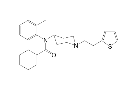 N-2-Methylphenyl-N-(1-[2-(thiophen-2-yl)ethyl]piperidin-4-yl)cyclohexanecarboxamide