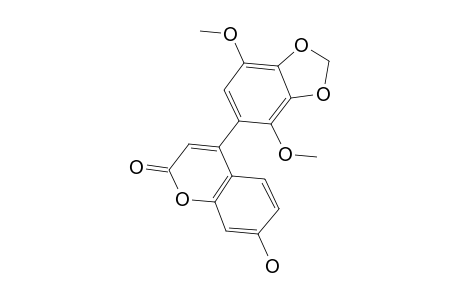 4-(4,7-Dimethoxy-2H-1,3-benzodioxol-5-yl)-7-hydroxychromen-2-one