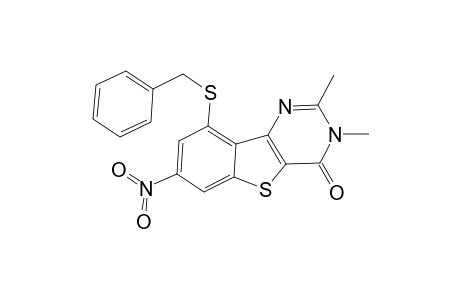9-(benzylsulfanyl)-2,3-dimethyl-7-nitro[1]benzothieno[3,2-d]pyrimidin-4(3H)-one