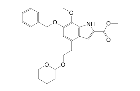 6-Benzoxy-7-methoxy-4-(2-tetrahydropyran-2-yloxyethyl)-1H-indole-2-carboxylic acid methyl ester