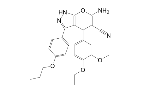 6-amino-4-(4-ethoxy-3-methoxyphenyl)-3-(4-propoxyphenyl)-1,4-dihydropyrano[2,3-c]pyrazole-5-carbonitrile