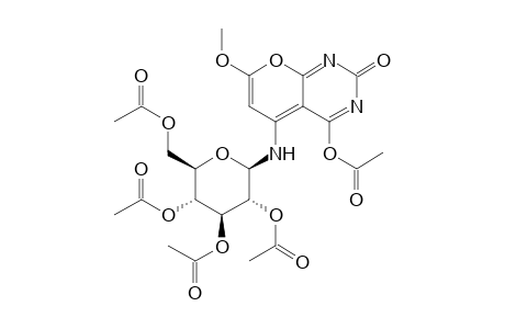 7H-Pyrano[2,3-d]pyrimidin-7-one, 5-(acetyloxy)-2-methoxy-4-[(2,3,4,6-tetra-O-acetyl-.beta.-D-glucopyranosyl)amino]-