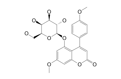 5-O-BETA-D-GALACTOPYRANOSYL-7,4'-DIMETHOXY-4-PHENYL-COUMARIN
