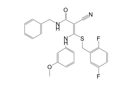 2-propenamide, 2-cyano-3-[[(2,5-difluorophenyl)methyl]thio]-3-[(3-methoxyphenyl)amino]-N-(phenylmethyl)-, (2E)-