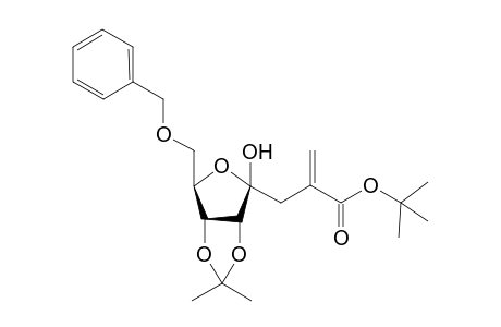 tert-Butyl 8-O-benzyl-2,3-dideoxy-5,6-O-isopropylidene-2-methylidene-.beta.-D-ribo-4,7-furanoso-oct-4-ulosonate