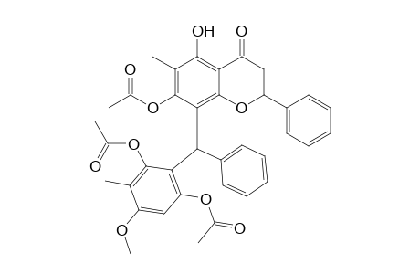 4H-1-Benzopyran-4-one, 7-(acetyloxy)-8-[[2,6-bis(acetyloxy)-4-methoxy-3-methylphenyl]phenylmethyl]-2,3-dihydro-5-hydroxy-6-methyl-2-phenyl-