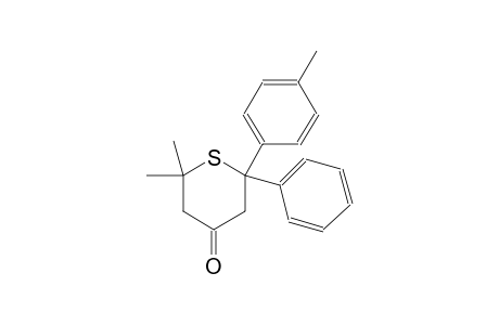 2,2-dimethyl-6-(4-methylphenyl)-6-phenyltetrahydro-4H-thiopyran-4-one