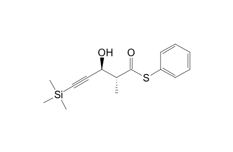 S-Phenyl (2R*,3S*)-3-Hydroxy-2-methyl-5-(trimethylsilyl)pent-4-ynethioate