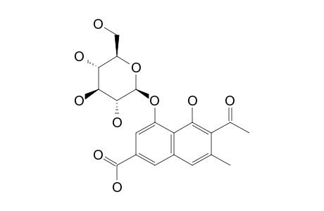 6-acetyl-5-hydroxy-7-methyl-4-[(2S,3R,4S,5S,6R)-3,4,5-trihydroxy-6-methylol-tetrahydropyran-2-yl]oxy-2-naphthoic acid