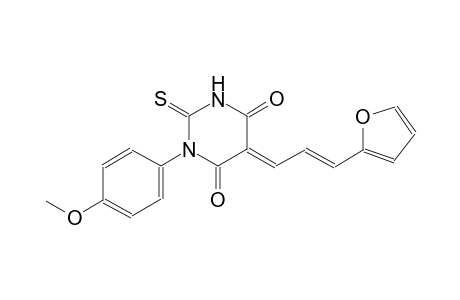 (5E)-5-[(2E)-3-(2-furyl)-2-propenylidene]-1-(4-methoxyphenyl)-2-thioxodihydro-4,6(1H,5H)-pyrimidinedione