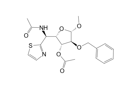 .beta.-L-Xylofuranoside, methyl 5-(acetylamino)-5-deoxy-2-O-(phenylmethyl)-5-C-2-thiazolyl-, 3-acetate, (5S)-
