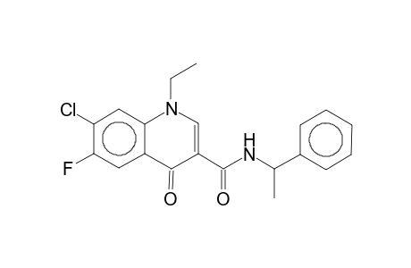 7-Chloro-1-ethyl-6-fluoro-4-oxo-1,4-dihydroquinoline-3-carboxamide, N-(1-phenylethyl)-