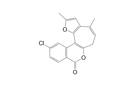 2,4-Dimethyl-11-chlorofuro[2',3' : 3,4]cyclohepta[1,2-c]isochromen-8(6H)-one