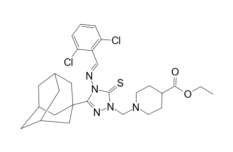 5-(1-ADAMANTYL)-4-(2,6-DICHLOROBENZYLIDENEAMINO)-2-(4-ETHOXYCARBONYL-1-PIPERIDYLMETHYL)-1,2,4-TRIAZOLINE-3-THIONE