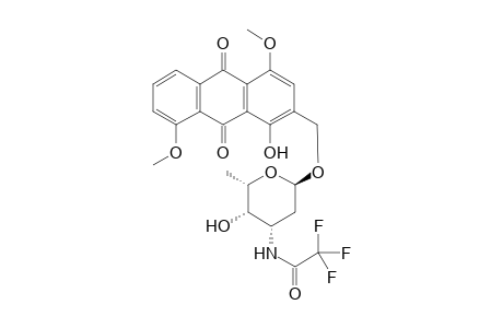 1,5-Dimethoxy-4-hydroxy-3-[1-O-(2',3',6'-trideoxy-3'-trifluoroacetamido-.alpha.-L-lyxo-hexopyranosyl)-methyl]-9,10-anthraquinone