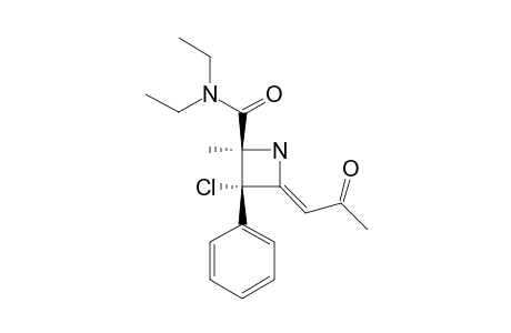 N,N-DIETHYL-3-CHLORO-2-METHYL-4-(2-OXOPROPYLIDENE)-3-PHENYL-2-AZETIDINCARBOXAMIDE