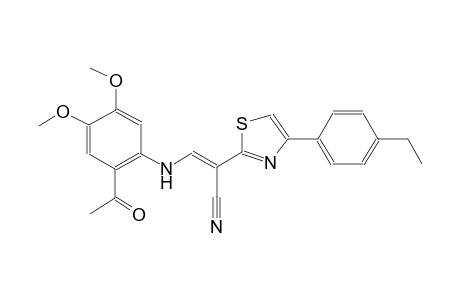 (2E)-3-(2-acetyl-4,5-dimethoxyanilino)-2-[4-(4-ethylphenyl)-1,3-thiazol-2-yl]-2-propenenitrile
