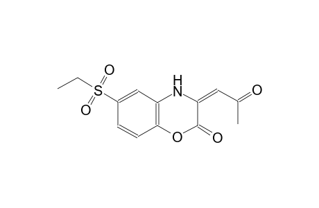 (3E)-6-(ethylsulfonyl)-3-(2-oxopropylidene)-3,4-dihydro-2H-1,4-benzoxazin-2-one