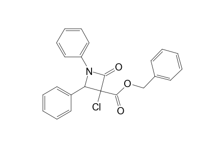 3-Azetidinecarboxylic acid, 3-chloro-2-oxo-1,4-diphenyl-, phenylmethyl ester, trans-