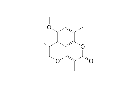 (-)-6R-7-METHOXY-3,6,9-TRIMETHYL-5,6-DIHYDROPYRANO-[2,3,4-DE]-CHROMEN-2-ONE
