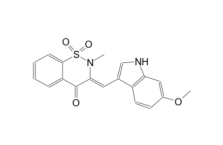 4H-1,2-benzothiazin-4-one, 2,3-dihydro-3-[(6-methoxy-1H-indol-3-yl)methylene]-2-methyl-, 1,1-dioxide, (3Z)-