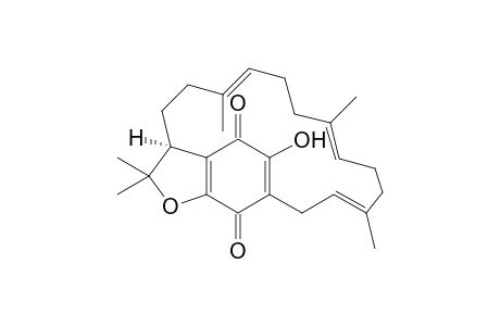 (18S)-(3E,7E,11E)-20-Hydroxy-3,7,11,17,17-pentamethyl-17,18-dihydro[13](3,6)benzofuran-4,7-chinonophan-3,7,11-triene