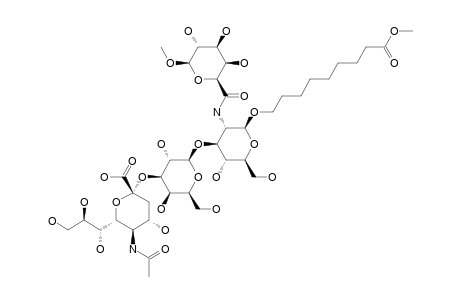 8-METHOXYCARBONYLOCTYL-N-ACETYL-ALPHA-NEURAMINYL-(2->3)-BETA-D-GALACTOPYRANOSYL-(1->3)-2-DEOXY-2-(METHYL-BETA-D-GALACTOPYRANOSYLURONAMIDE)-BETA-D-