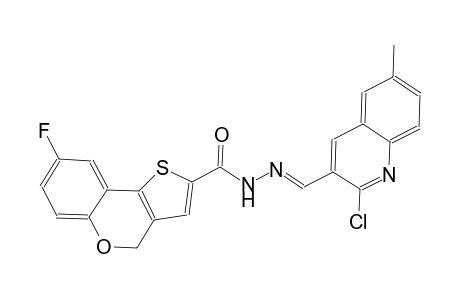 N'-[(E)-(2-chloro-6-methyl-3-quinolinyl)methylidene]-8-fluoro-4H-thieno[3,2-c]chromene-2-carbohydrazide