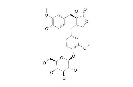 NORTRACHELOGENIN-4-O-BETA-D-GLUCOPYRANOSIDE;(8S,8'S)-4',8'-DIHYDROXY-3,3'-DIMETHOXY-LIGNAN-9,9'-OLIDE-4-O-BETA-D-GLUCOPYRANOSIDE