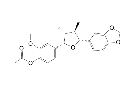 Phenol, 4-[5-(1,3-benzodioxol-5-yl)tetrahydro-3,4-dimethyl-2-furanyl]-2-methoxy-, acetate, [2R-(2.alpha.,3.alpha.,4.beta.,5.alpha.)]-