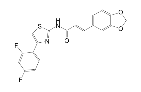 (2E)-3-(1,3-benzodioxol-5-yl)-N-[4-(2,4-difluorophenyl)-1,3-thiazol-2-yl]-2-propenamide