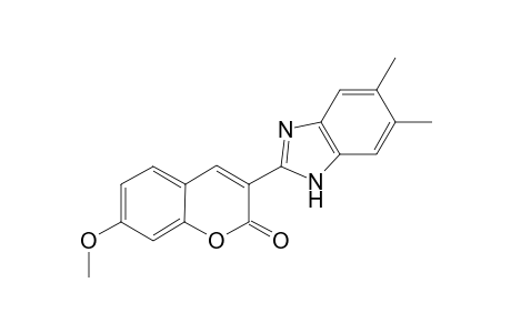 2H-1-Benzopyran-2-one, 3-(5,6-dimethyl-1H-1,3-benzimidazol-2-yl)-7-methoxy-