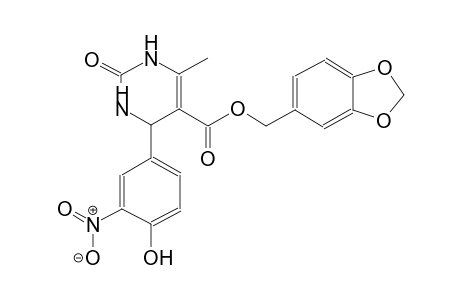 5-pyrimidinecarboxylic acid, 1,2,3,4-tetrahydro-4-(4-hydroxy-3-nitrophenyl)-6-methyl-2-oxo-, 1,3-benzodioxol-5-ylmethyl ester