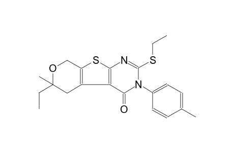 6-ethyl-2-(ethylsulfanyl)-6-methyl-3-(4-methylphenyl)-3,5,6,8-tetrahydro-4H-pyrano[4',3':4,5]thieno[2,3-d]pyrimidin-4-one