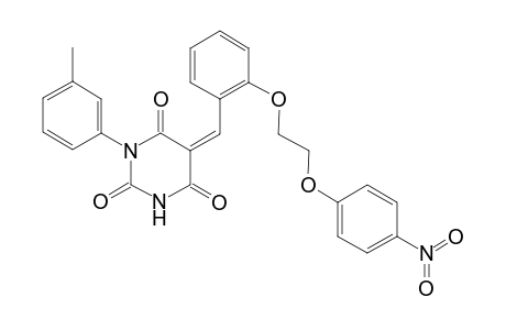 (5Z)-1-(3-methylphenyl)-5-[[2-[2-(4-nitrophenoxy)ethoxy]phenyl]methylidene]-1,3-diazinane-2,4,6-trione