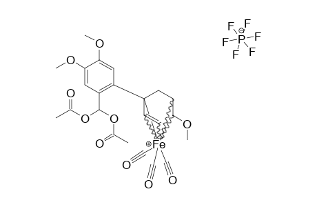 (+/-)-TRICARBONYL-[(1,2,3,4,5-ETA)-1-[2'-(DIACETOXYMETHYL)-4',5'-DIMETHOXYPHENYL]-4-METHOXY-2,4-CYCLOHEXADIENYL]-IRON-HEXAFLUOROPHOSPHATE